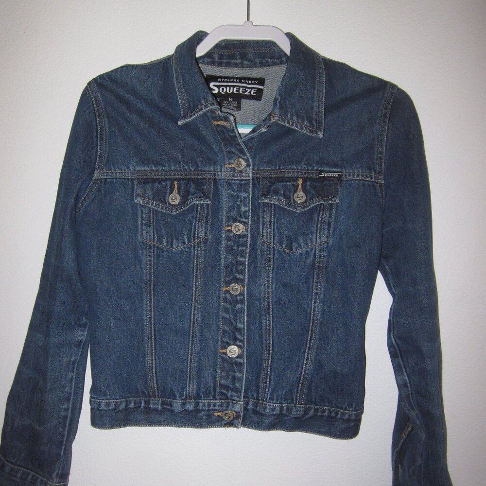 Stephen Hardy Squeeze Cropped Denim Jacket 100% Cotton Women's Medium